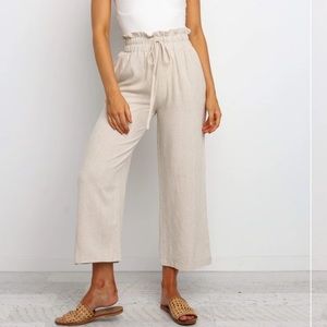 Neutral wide leg pants